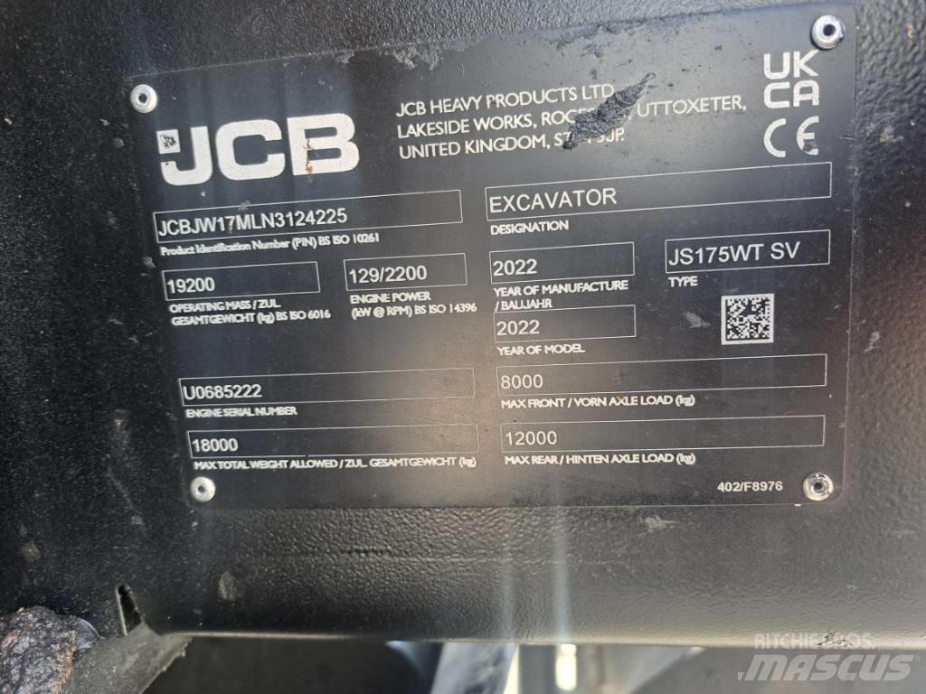 JCB JS175W TAB Колісні екскаватори