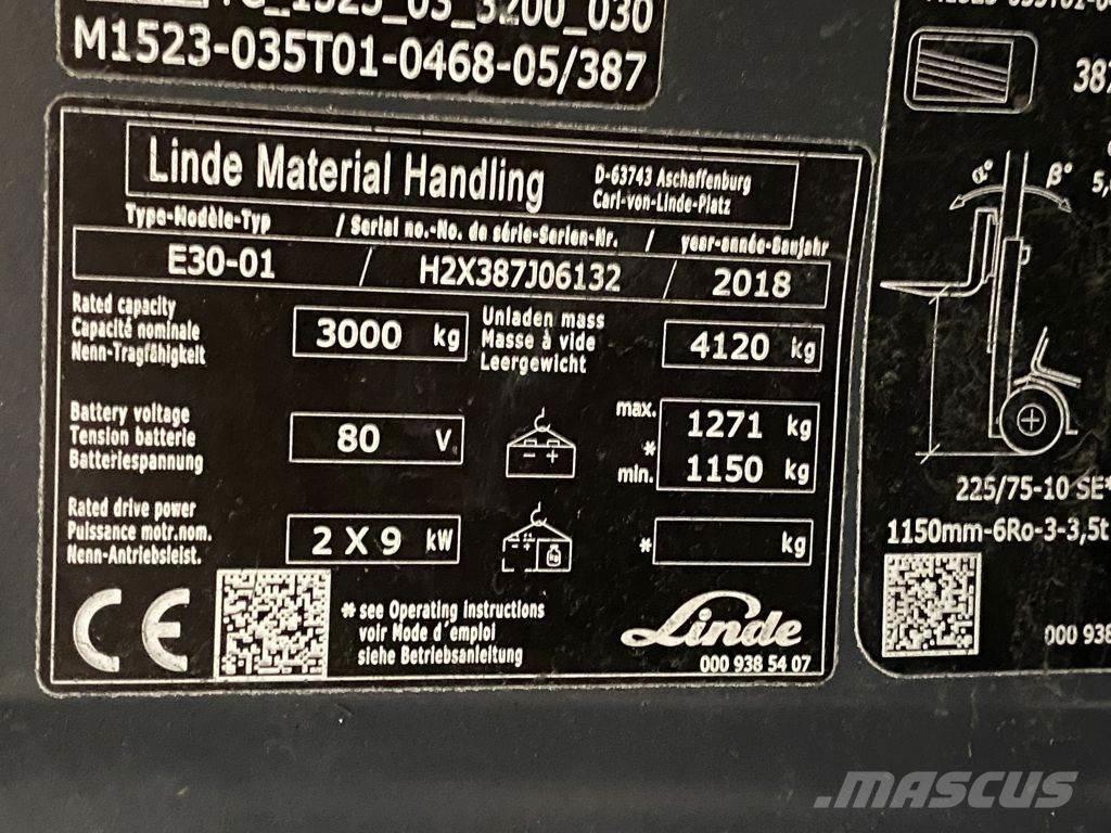 Linde E30-01 Електронавантажувачі