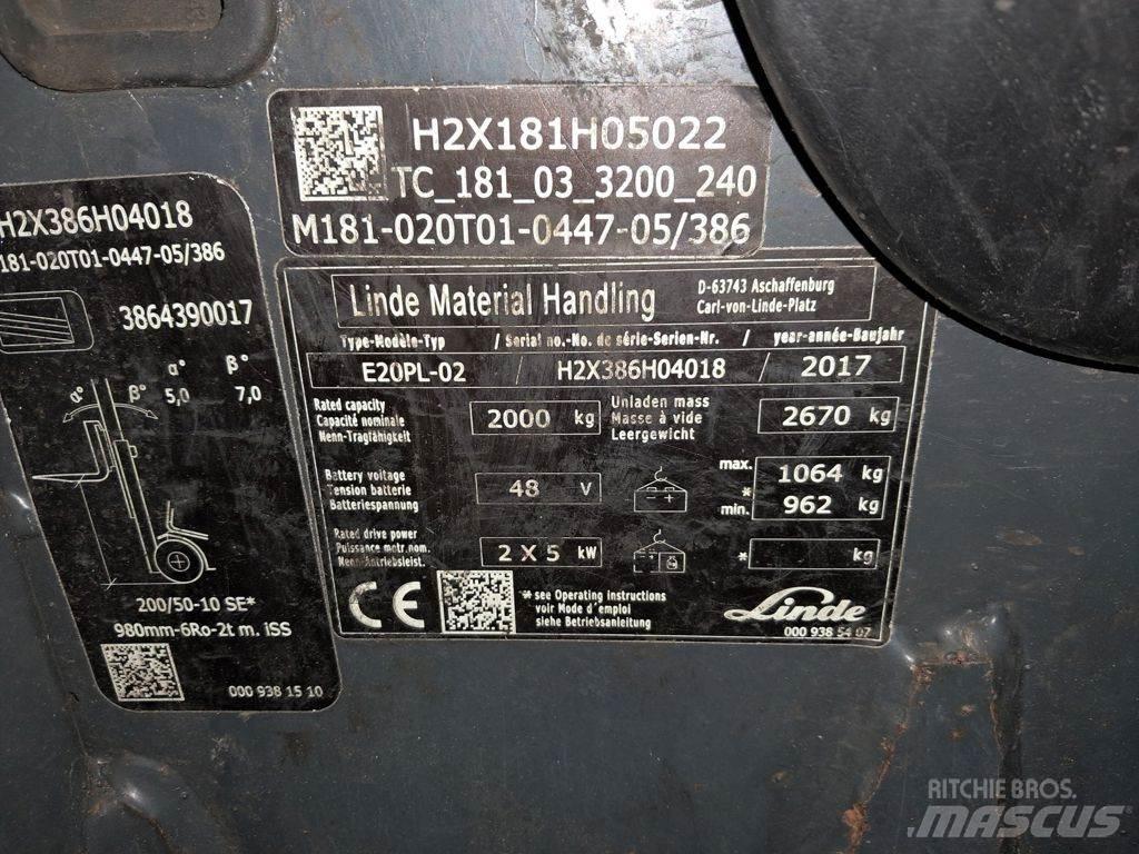 Linde E20PL-02 Електронавантажувачі
