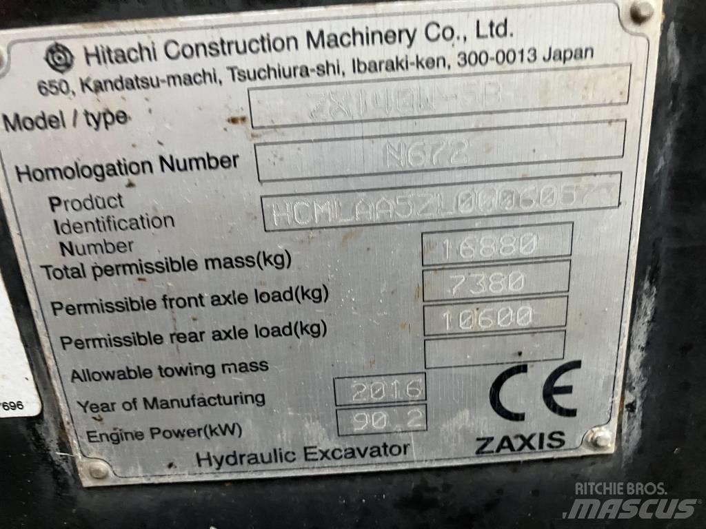 Hitachi ZX140-5B Колісні екскаватори