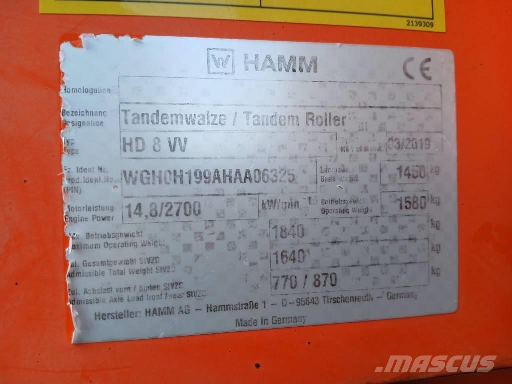 Hamm HD8 VV, Vält Котки тротуарні