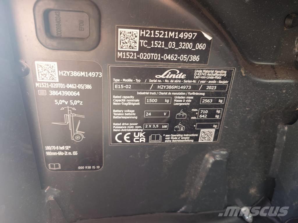 Linde E15/386-02 Електронавантажувачі