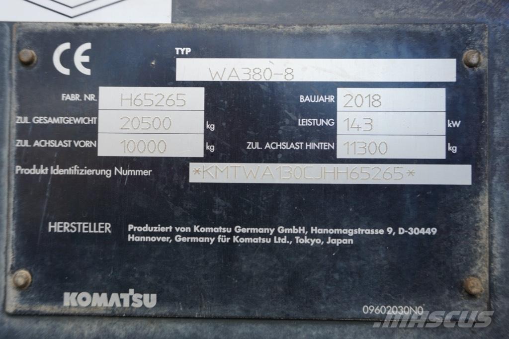 Komatsu WA 380-8 Фронтальні навантажувачі