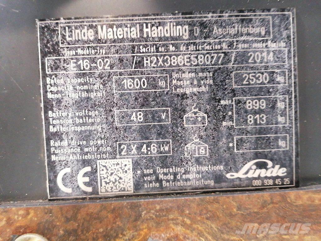 Linde E16-02 Електронавантажувачі