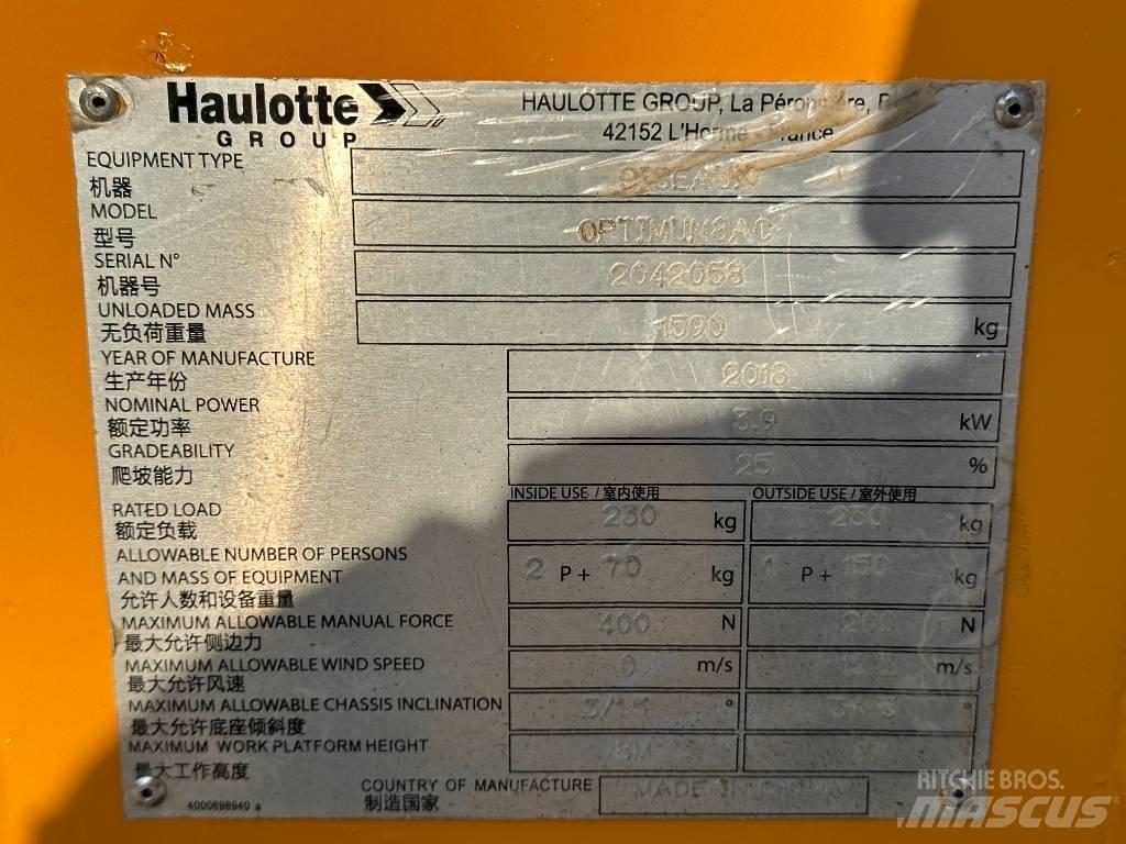 Haulotte OPTIMUM 8 Підйомники-ножиці