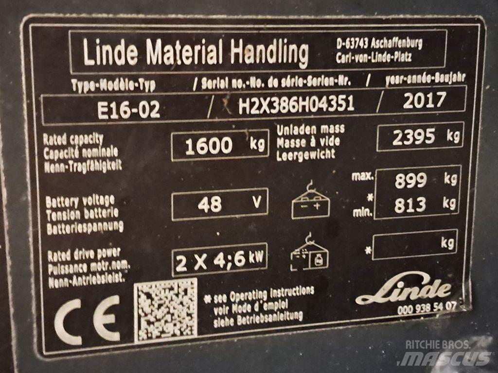 Linde E16-02 Електронавантажувачі