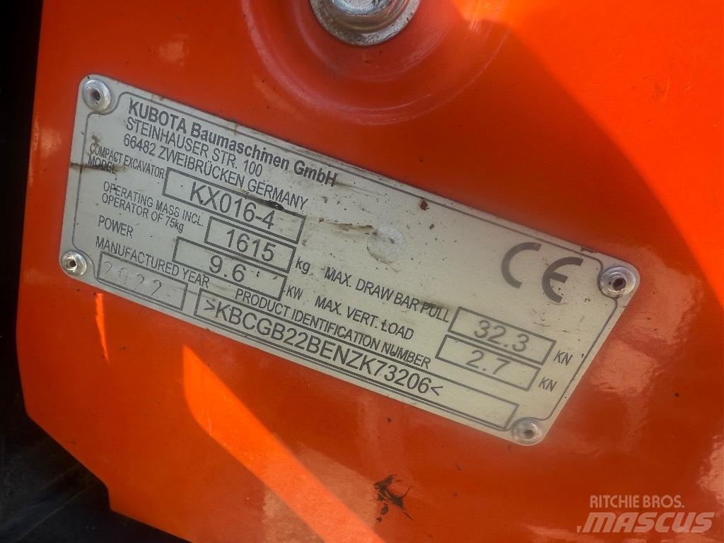 Kubota KX 016-4 Міні-екскаватори < 7т