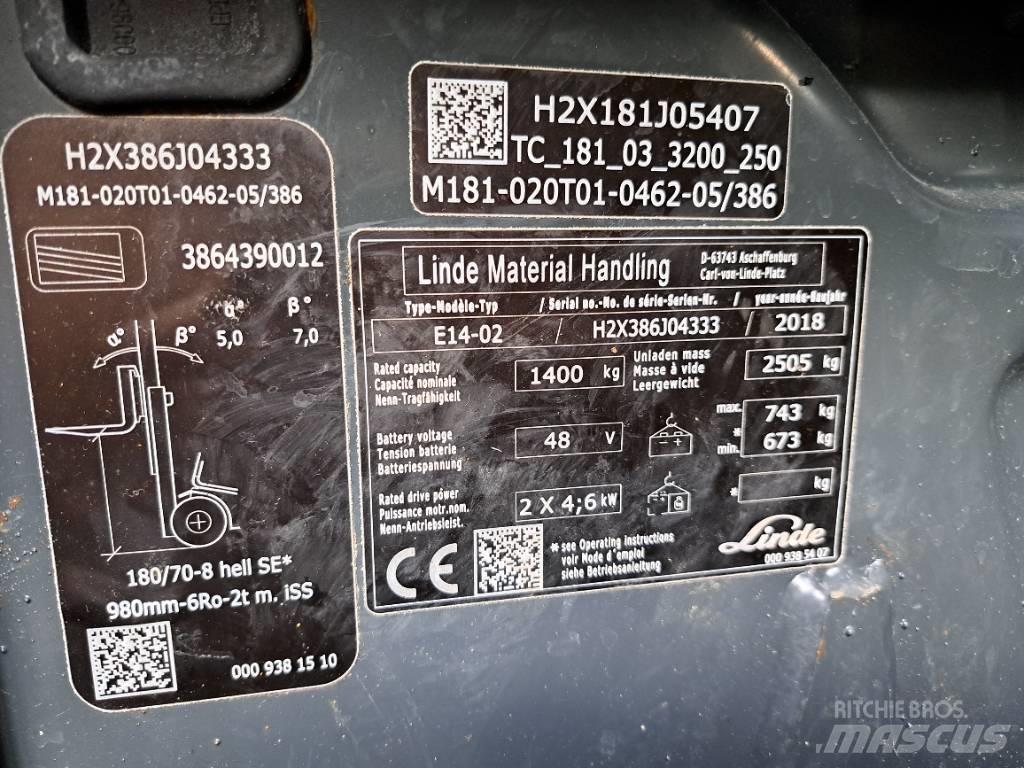 Linde E 14 EVO Електронавантажувачі