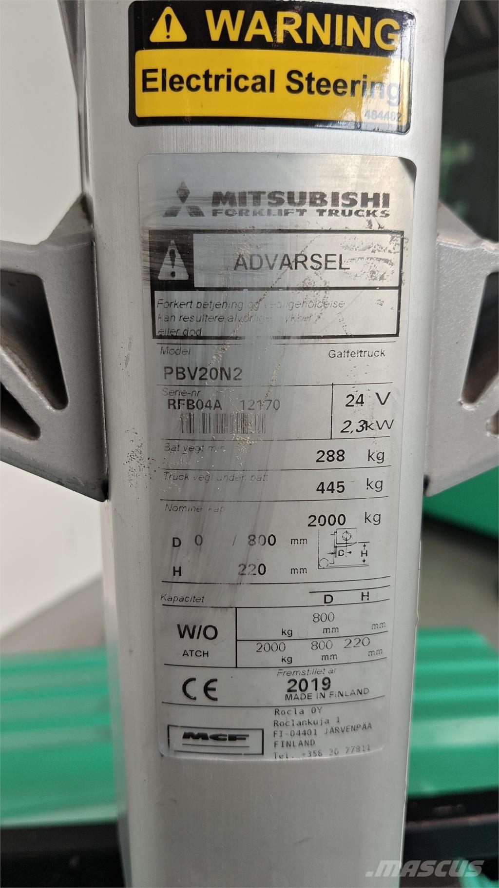 Mitsubishi PBV20N2 Візки із платформою для оператора