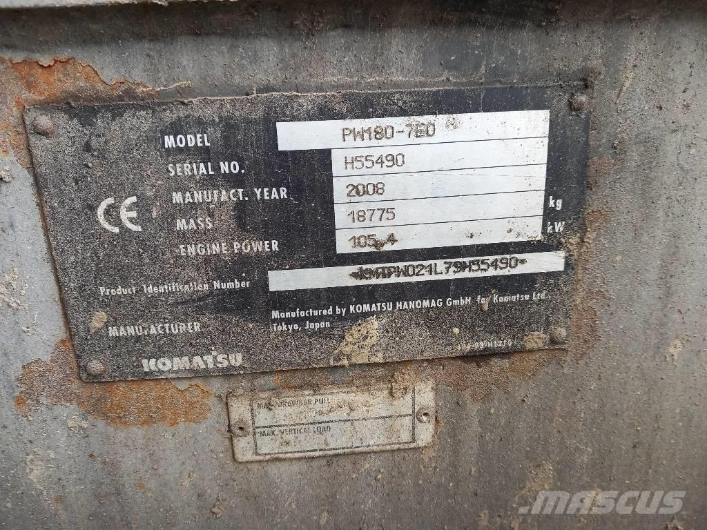 Komatsu PW 180-7EO Колісні екскаватори