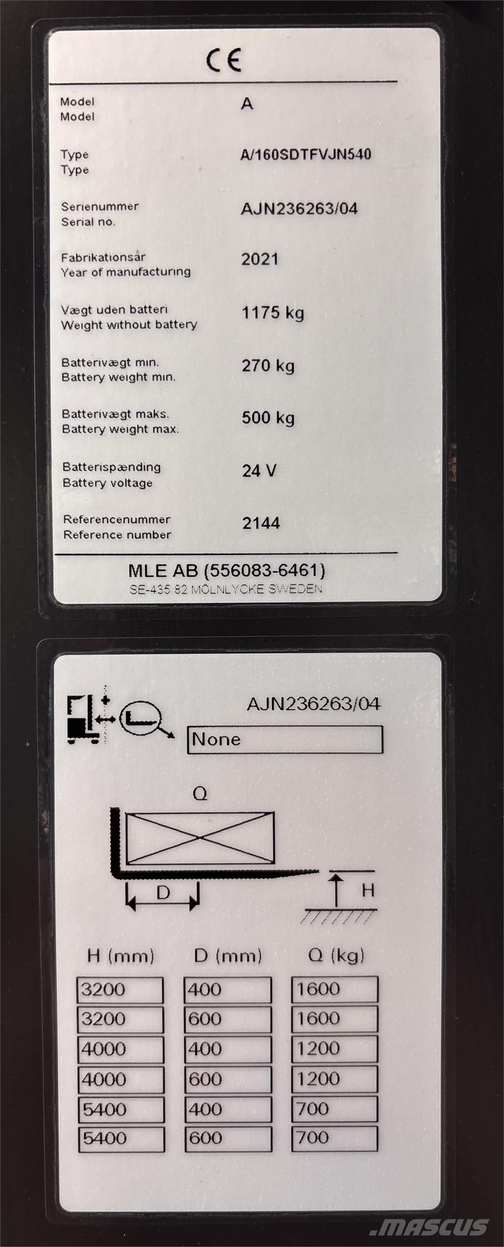 Atlet AJN160 Самохідні електроштабелери