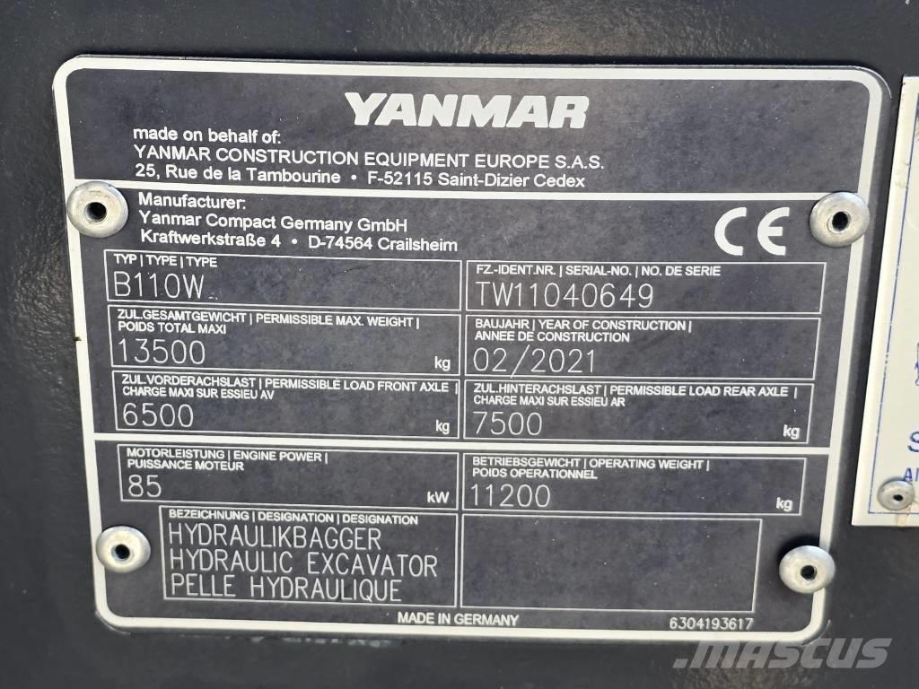 Yanmar B 110 W Колісні екскаватори