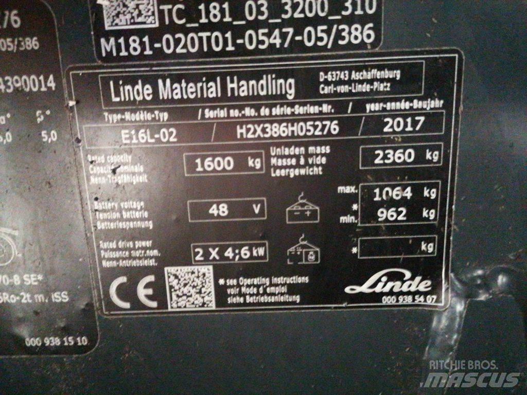 Linde E16L-02 Електронавантажувачі