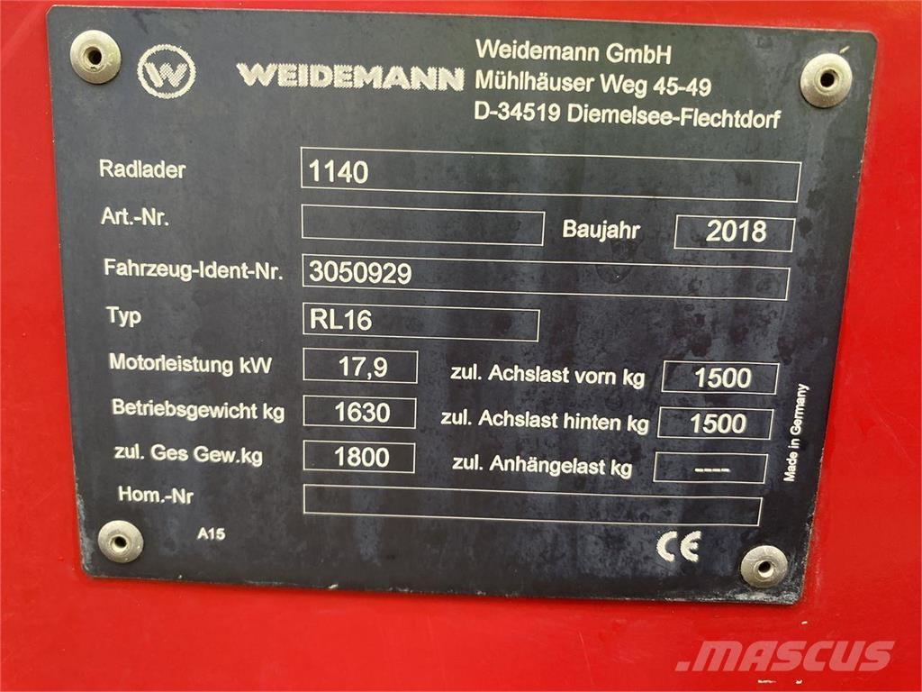 Weidemann 1140 Багатофункціональне обладнання для вантажних і землекопальних робіт