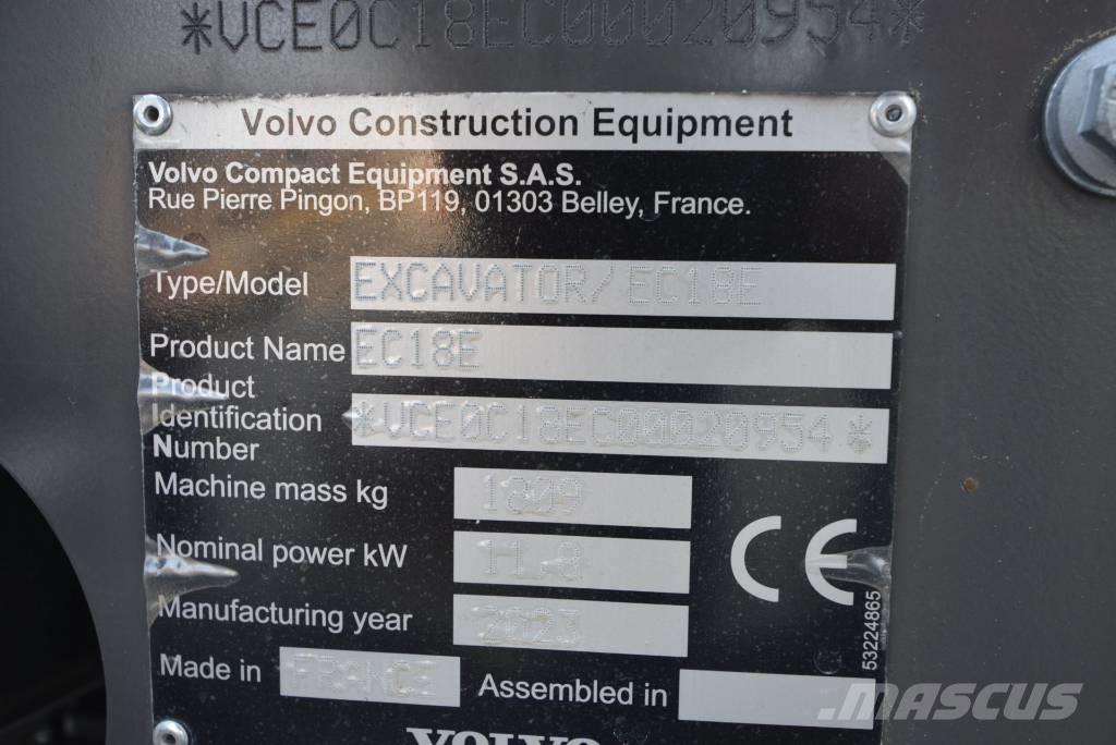 Volvo EC 18 E Міні-екскаватори < 7т