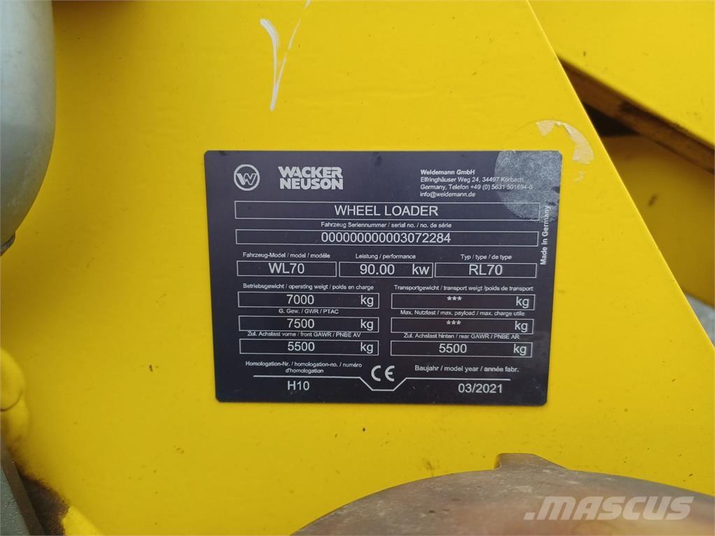 Weidemann WL70 Фронтальні навантажувачі