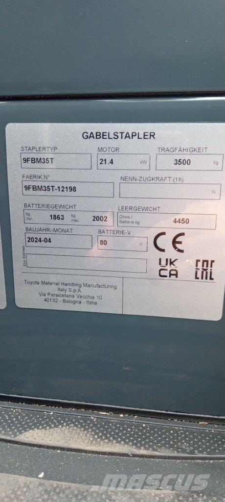 Toyota 9FBM35T Електронавантажувачі