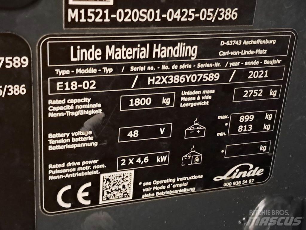 Linde E18-02 Електронавантажувачі
