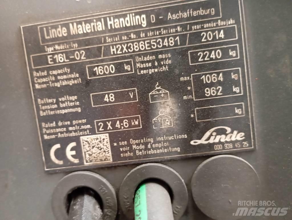 Linde E 16 Електронавантажувачі