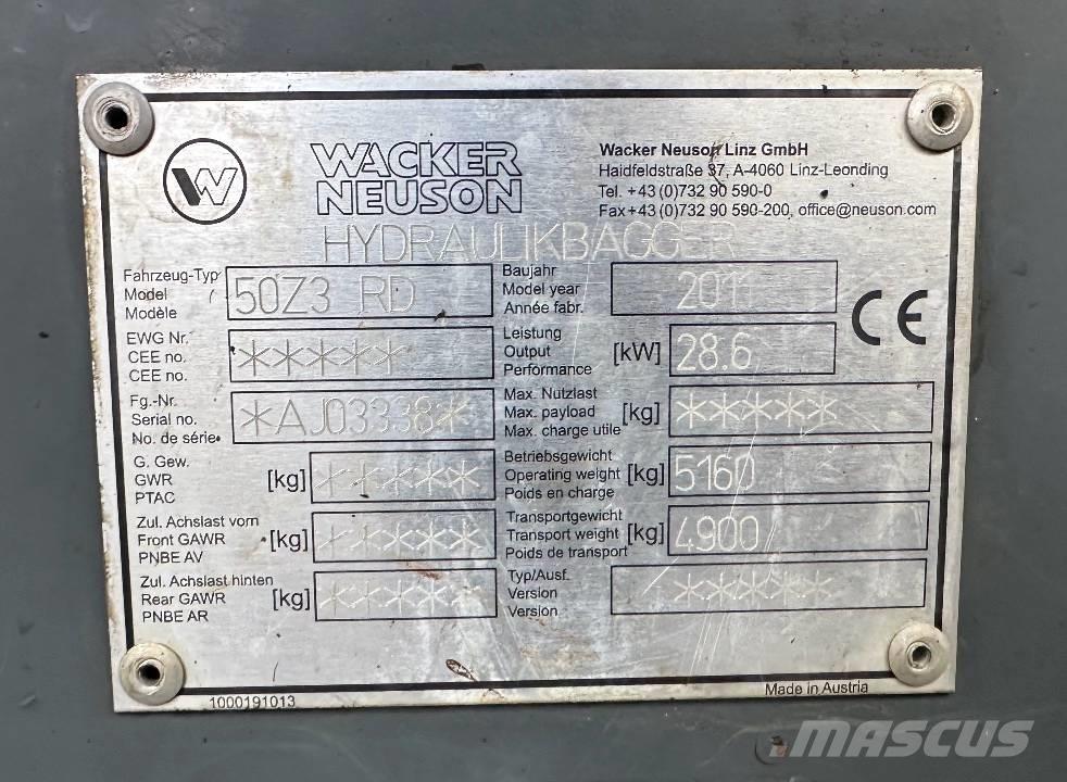 Wacker Neuson 50 Z3 Міні-екскаватори < 7т