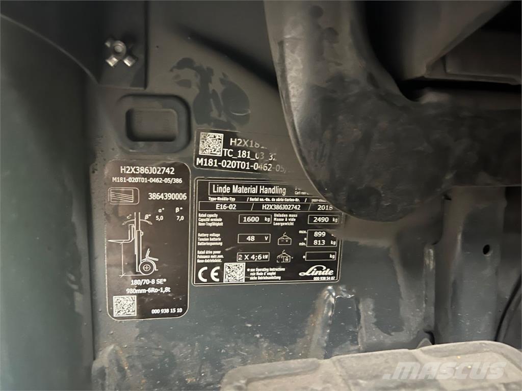 Linde E16-02 Електронавантажувачі