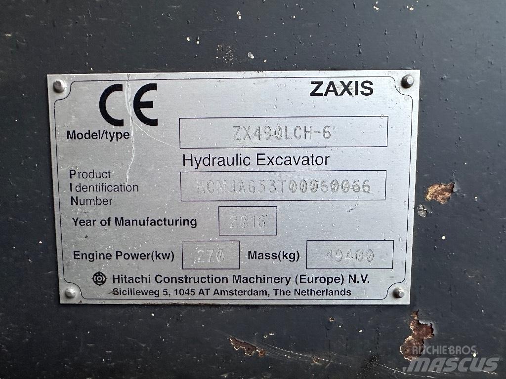 Hitachi ZX 490 LCH Гусеничні екскаватори