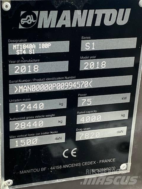  ''SÅLD'' Manitou MT1840A Телескопічні навантажувачі
