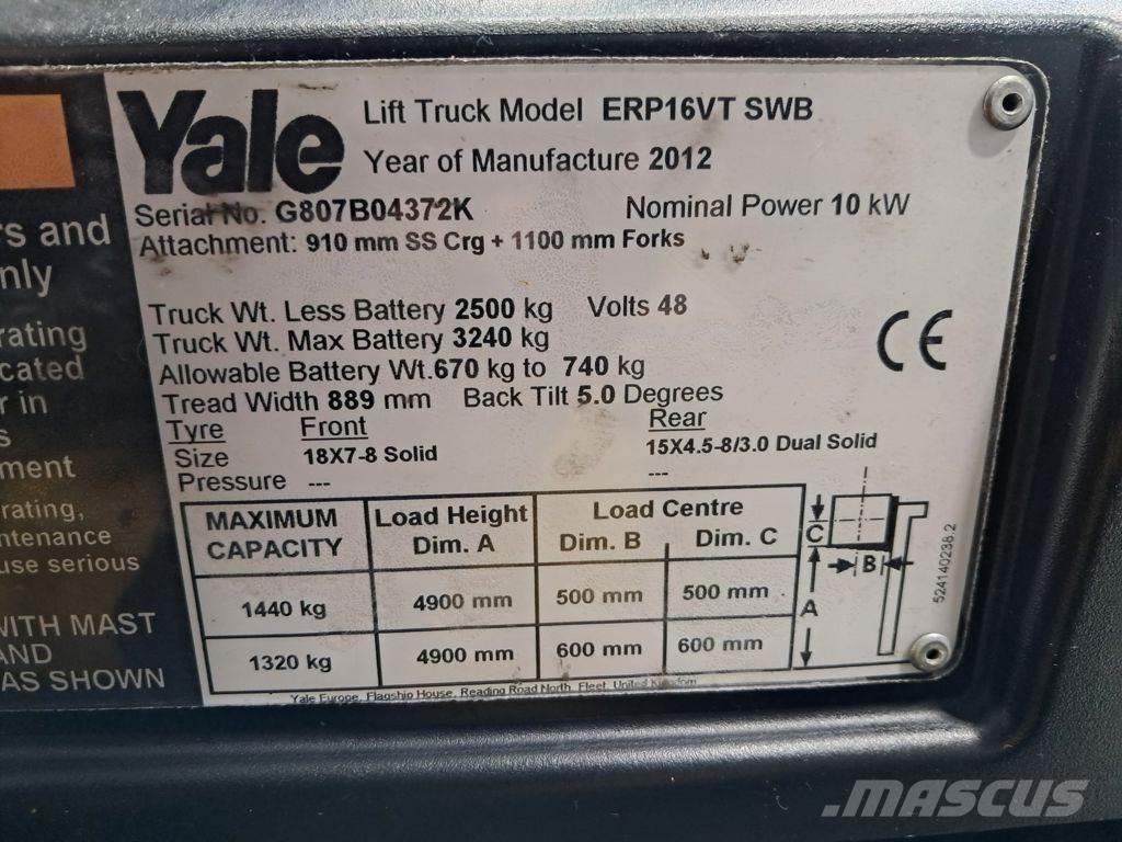Yale ERP16VT SWB Електронавантажувачі