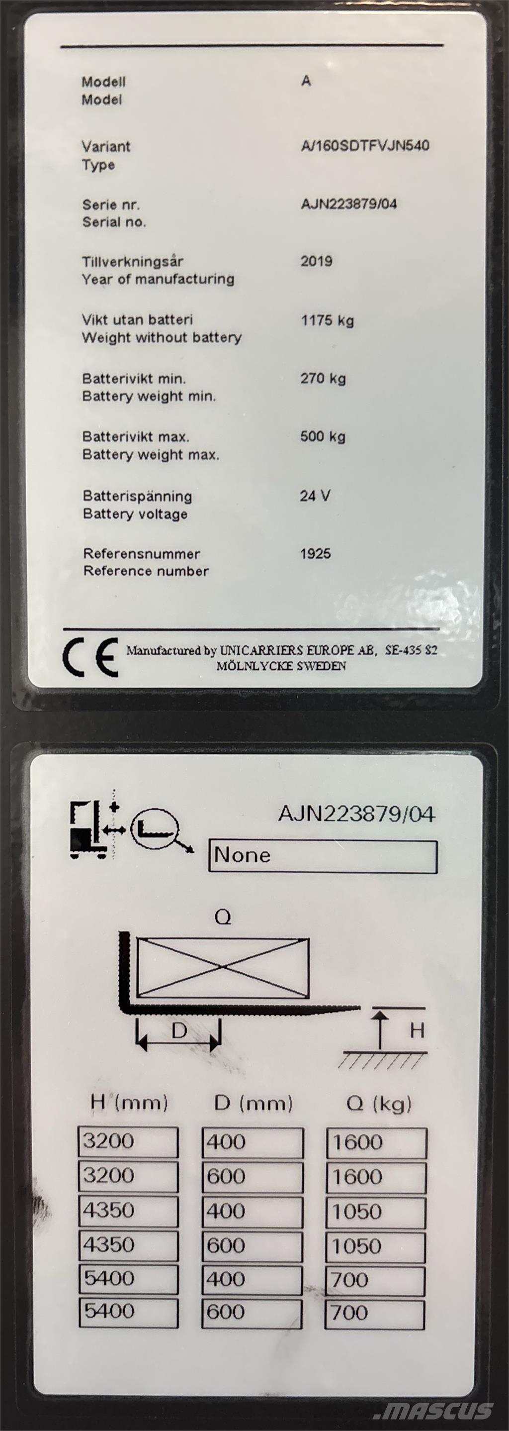 Atlet A160 Самохідні електроштабелери
