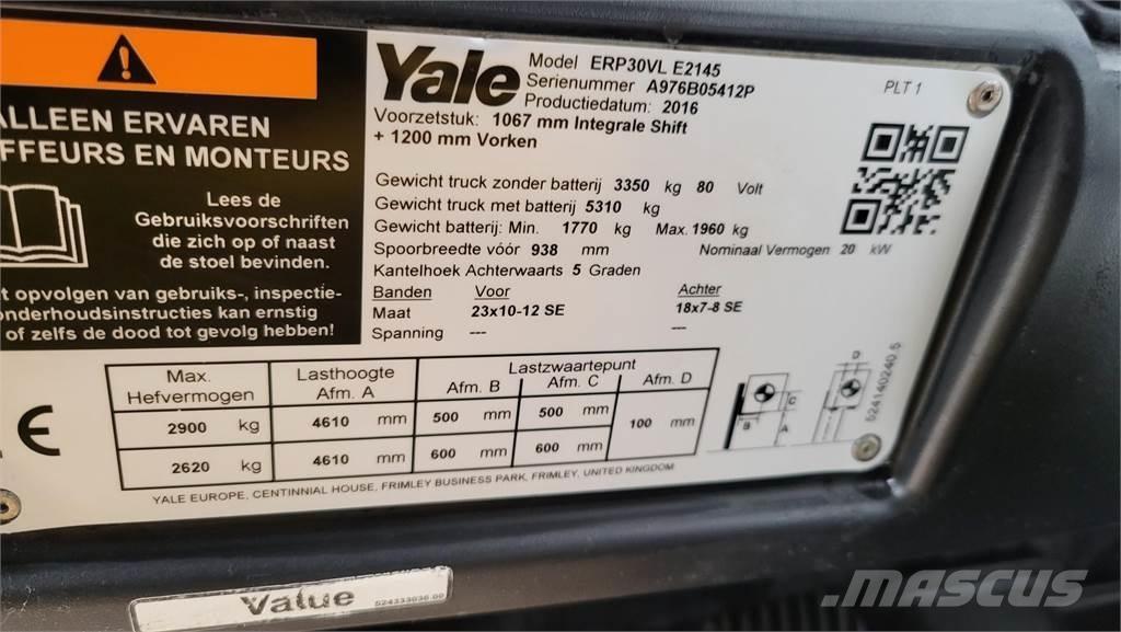 Yale ERP30VL 2016 Електронавантажувачі