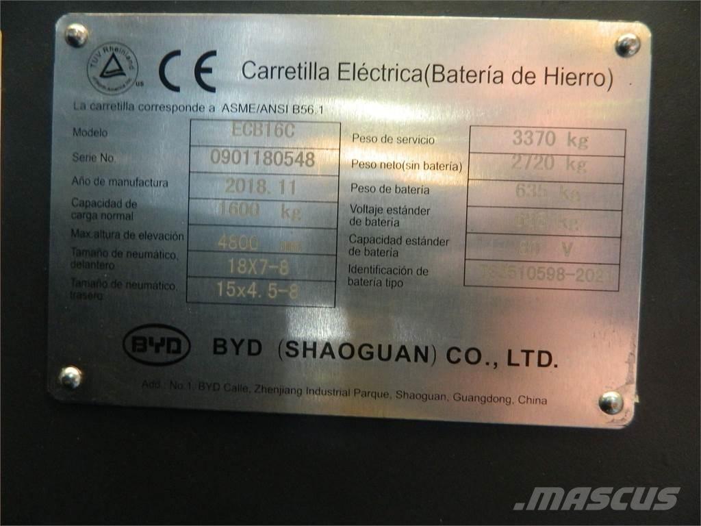 BYD ECB16C Електронавантажувачі