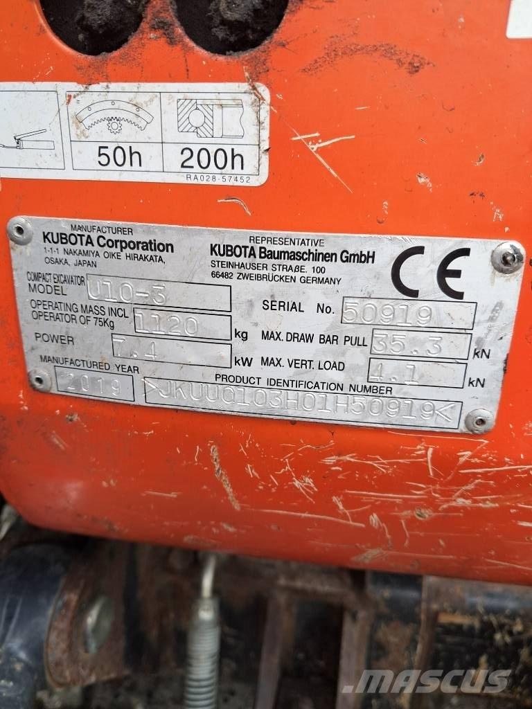 Kubota U 10-3 Міні-екскаватори < 7т