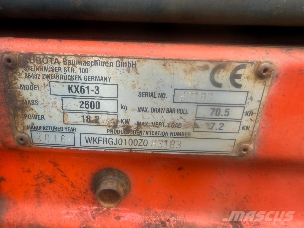Kubota KX 61-3 Міні-екскаватори < 7т