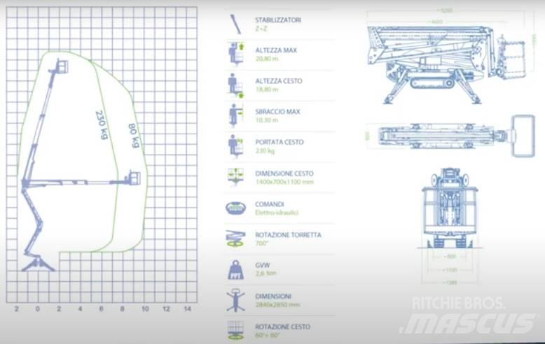 Socage Raptor 21S Компактні самохідні стрілові підйомники