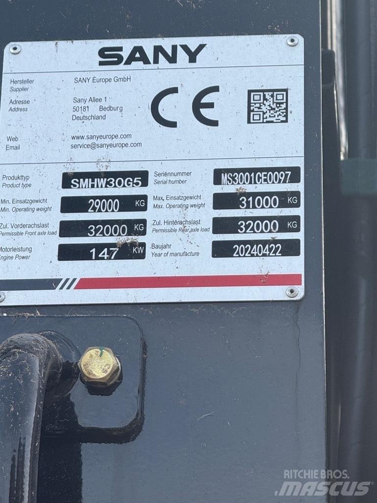 Sany SMHW 30 G5 Перевантажувачі металобрухту/промислові навантажувачі