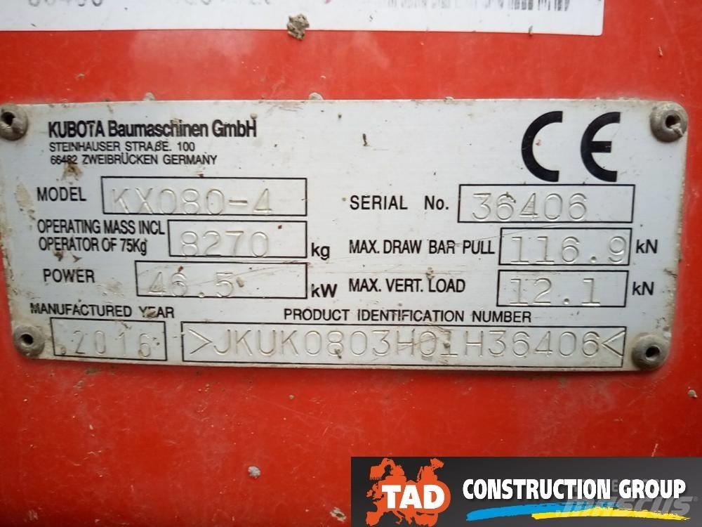 Kubota KX 080-4 Середні екскаватори 7т. - 12т.