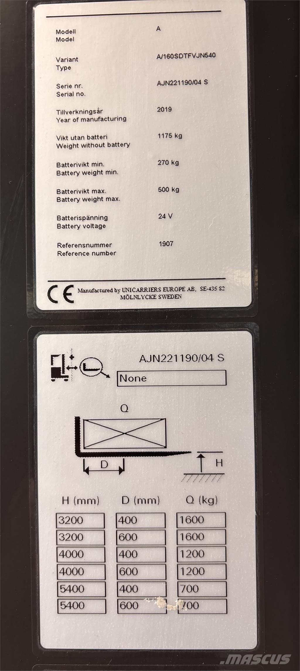 Atlet A160 Самохідні електроштабелери