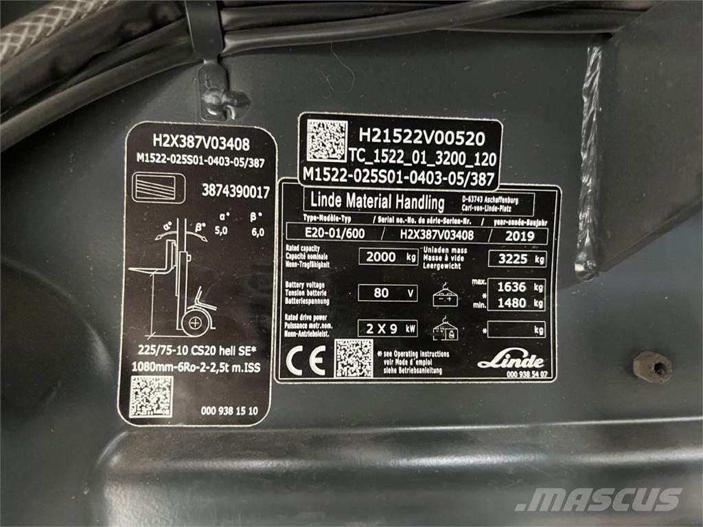 Linde E 20H-01/600 Електронавантажувачі
