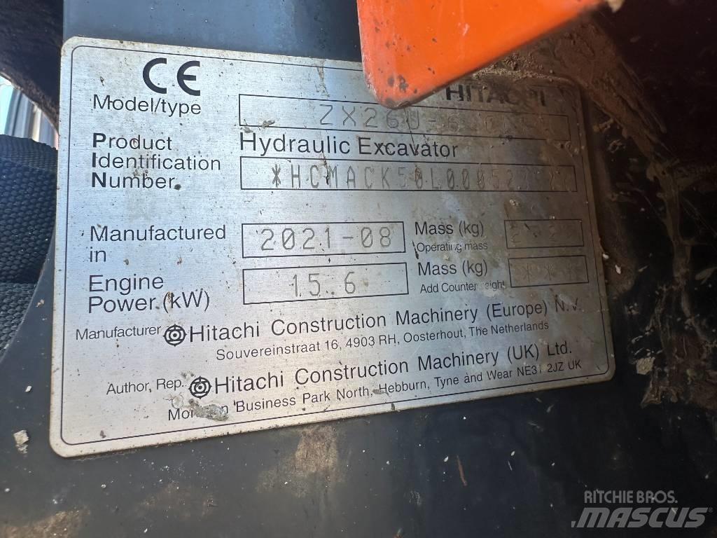 Hitachi ZX 26 U-6 Міні-екскаватори < 7т
