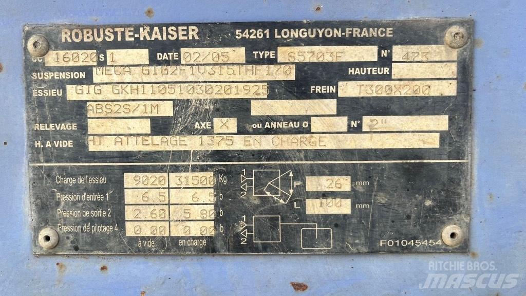 Kaiser TPSL Напівпричепи колесного транспортного засобу