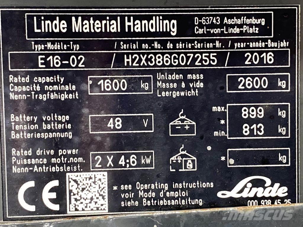 Linde E16-02 Електронавантажувачі