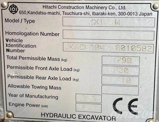 Hitachi ZX 160W Колісні екскаватори