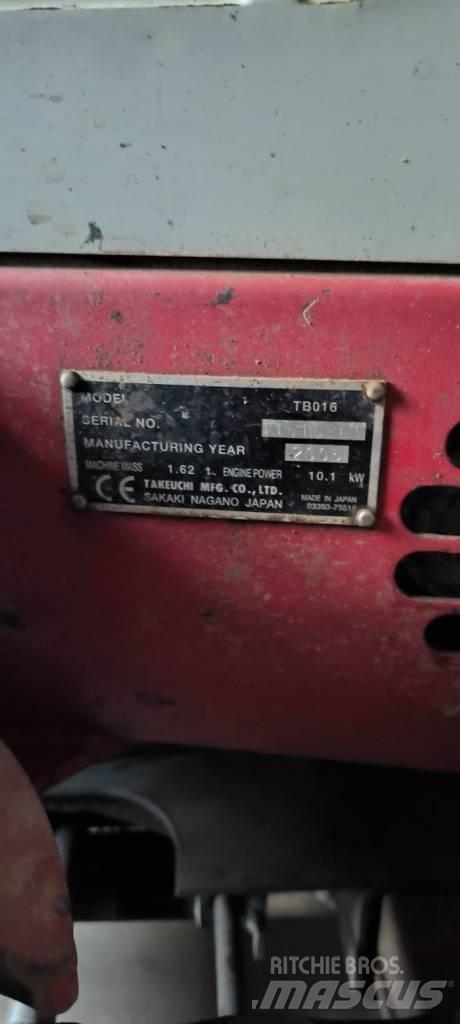 Takeuchi TB016 Міні-екскаватори < 7т