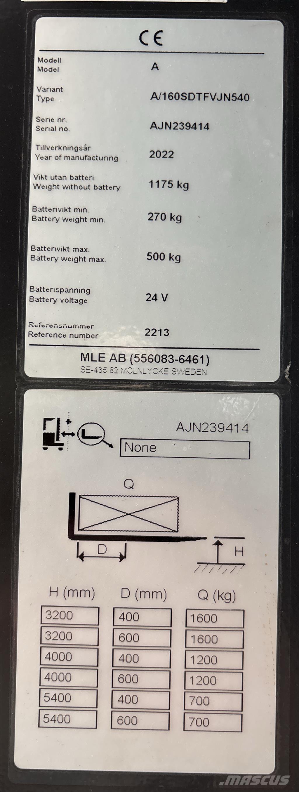 Atlet A160 Самохідні електроштабелери