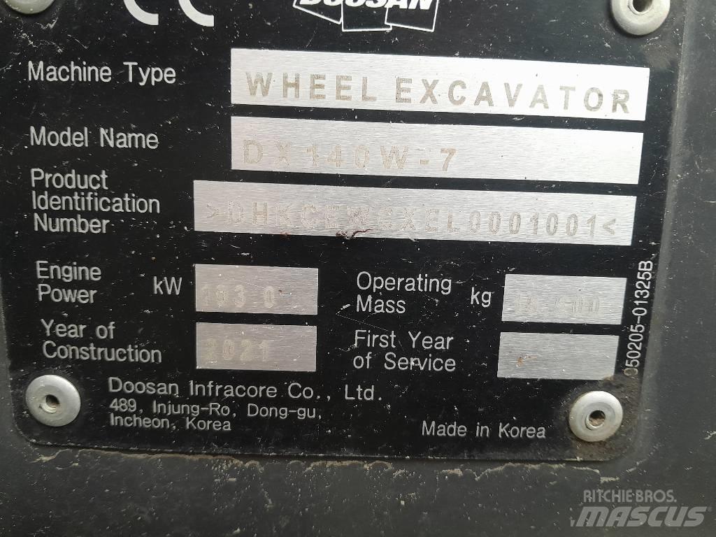 Doosan DX140W-7 Колісні екскаватори