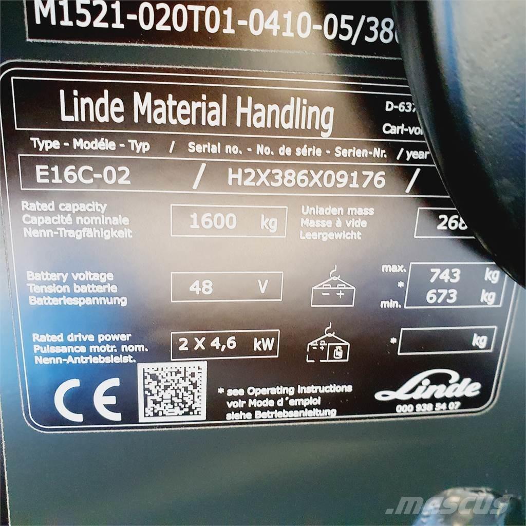 Linde E16C Електронавантажувачі