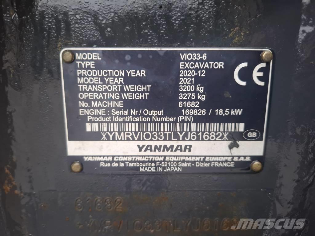 Yanmar Vio 33-6 Міні-екскаватори < 7т