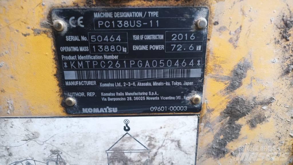 Komatsu PC 138 US Гусеничні екскаватори