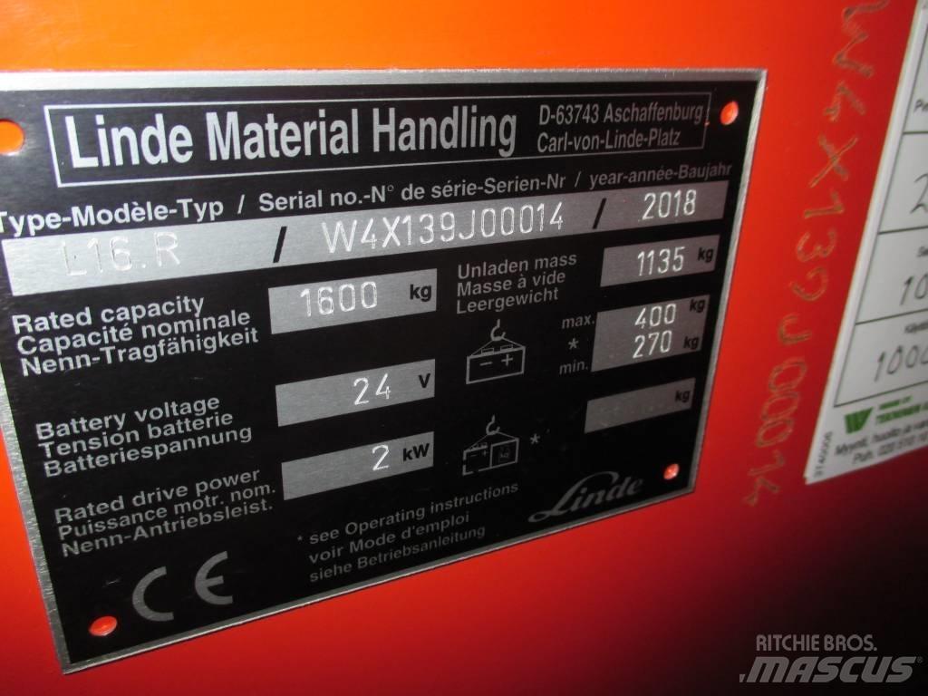 Linde L16R Самохідні електроштабелери