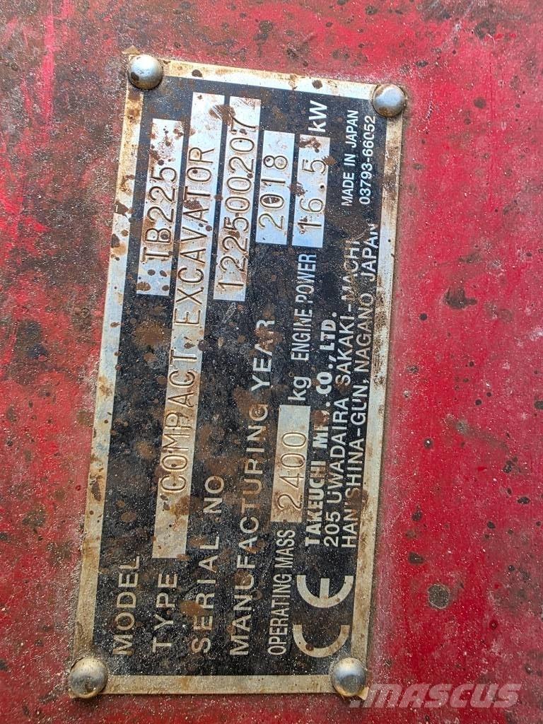 Takeuchi TB 225 Міні-екскаватори < 7т
